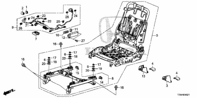 Front Seat Components (R.) (Power Seat) (TS Tech) for 2017 Honda Accord #0