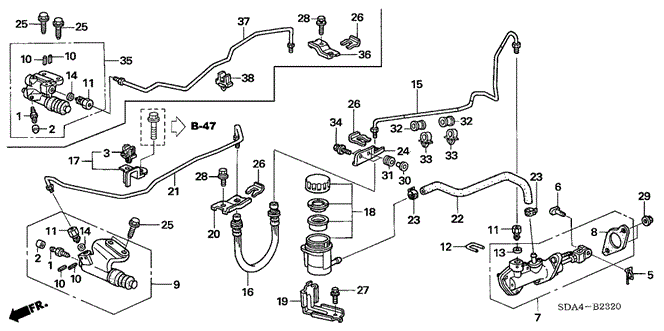 CHASSIS/CLUTCH MASTER CYLINDER for 2006 Honda ACCORD SEDAN #1