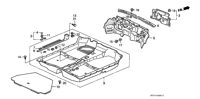 INTERIOR / BUMPER/FLOOR MAT - INSULATOR for 1991 Honda CIVIC HATCHBACK #1