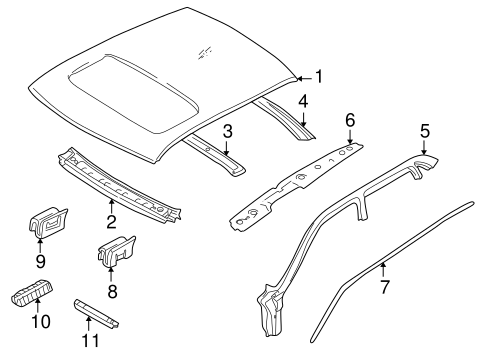 S70 EXTERIOR TRIM - ROOF