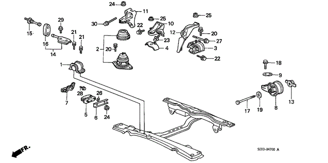 1987 Honda ACCORD SEDAN DX BRACKET, WIND STOPPER - (50820SE0000) 1987 Honda ACCORD SEDAN DX BRACKET, WIND STOPPER - (50820SE0000)