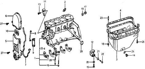 ENGINE/CYLINDER BLOCK - OIL PAN for 1978 Honda ACCORD HATCHBACK #1