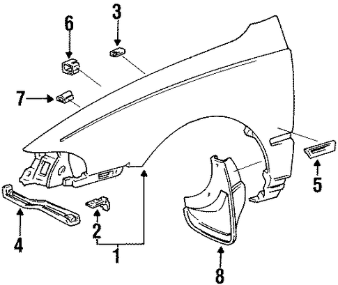 BODY/FENDER & COMPONENTS for 1997 Toyota Corolla #1