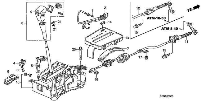 CHASSIS/SELECT LEVER for 2007 Honda ACCORD COUPE #1