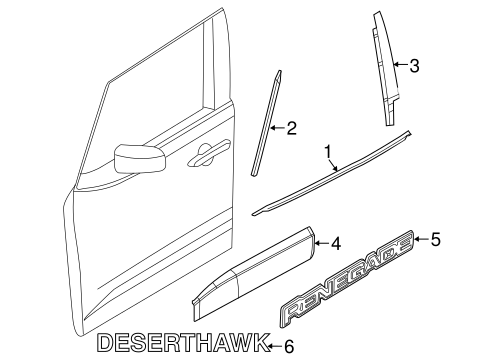 Exterior Trim - Front Door for 2015 Jeep Renegade #0