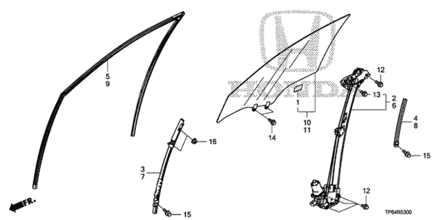 Front Door Glass - Regulator for 2011 Honda Accord Crosstour #0