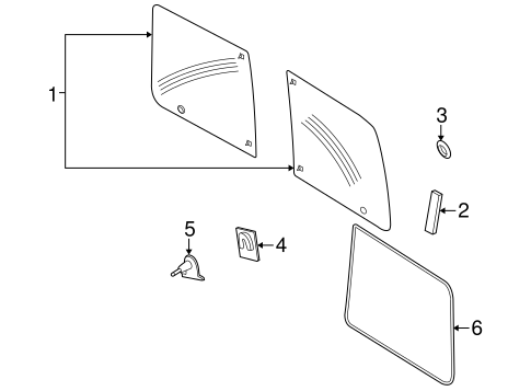 Transit Connect GLASS & HARDWARE - BACK