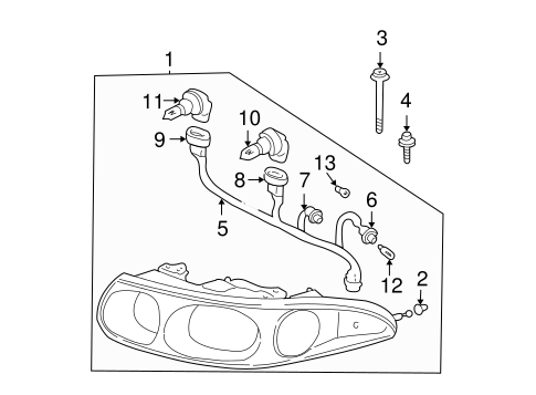 Electrical/Headlamp Components for 2005 Buick LeSabre #1