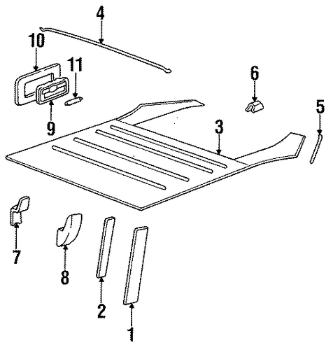 911 INTERIOR TRIM - ROOF