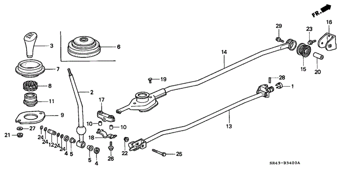 CHASSIS/SHIFT LEVER for 1993 Honda CIVIC SEDAN #1