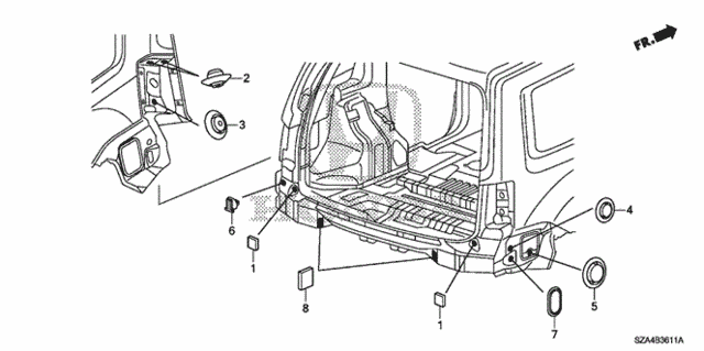 Grommet (RR.) for 2010 Honda Pilot #0