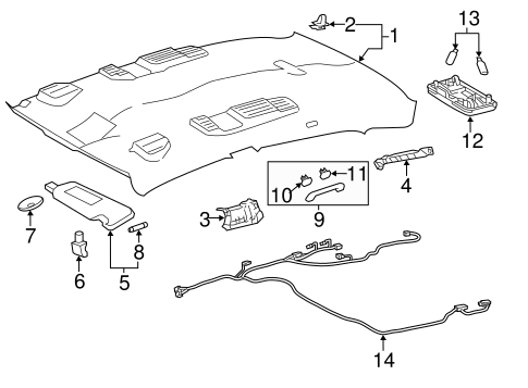 BODY/INTERIOR TRIM - ROOF for 2013 Toyota Avalon #1