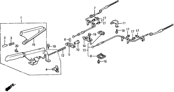 CHASSIS/PARKING BRAKE for 1991 Honda CIVIC 5-DOOR #1