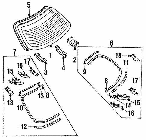 Back Glass for 1992 Mazda 929 #0