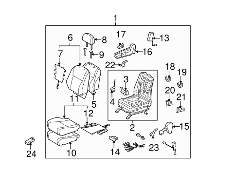 BODY/PASSENGER SEAT COMPONENTS for 2009 Toyota Highlander #2