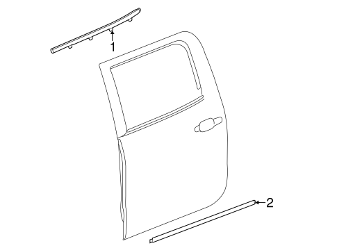 Sierra 2500 HD EXTERIOR TRIM - REAR DOOR 2