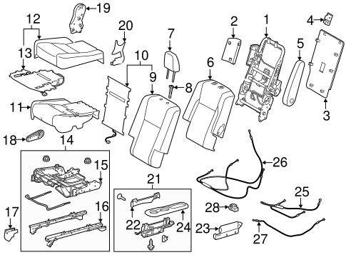 BODY/SECOND ROW SEATS for 2015 Toyota Highlander #1