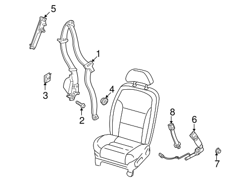 Electrical/Front Seat Belts for 2009 Ford Taurus X #1