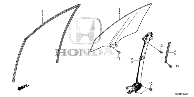 Body/Air Conditioning/Front Door Glass - Regulator for 2013 Honda ACCORD SEDAN #1