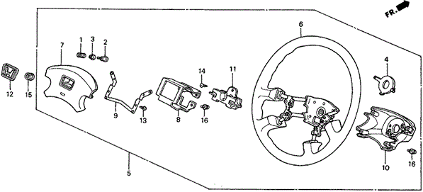 CHASSIS/STEERING WHEEL ('90-'91) (4WD AND WAGOVAN) for 1990 Honda CIVIC 5-DOOR #1