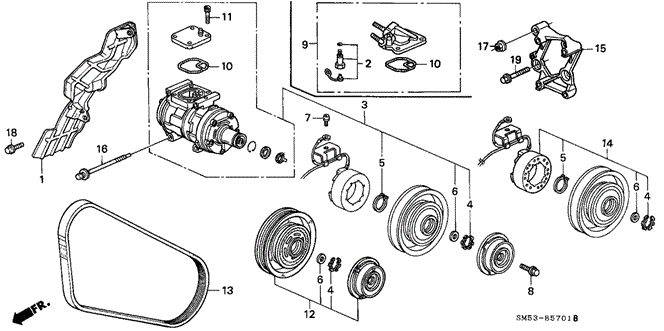 BODY / AIR CONDITIONING/A/C COMPRESSOR ('93 LX) for 1993 Honda ACCORD 5-DOOR #1