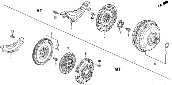 ENGINE/CLUTCH - TORQUE CONVERTER for 1995 Honda ACCORD SEDAN #1