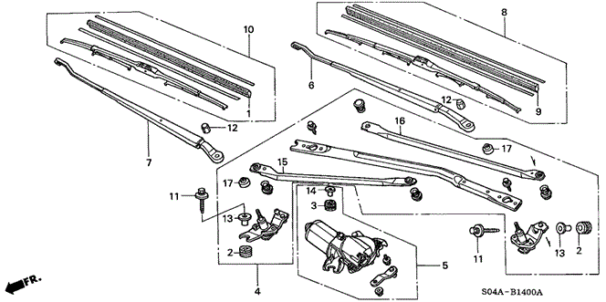 ELECTRICAL / EXHAUST / HEATER / FUEL/FRONT WINDSHIELD WIPER (1) for 1999 Honda CIVIC SEDAN #1