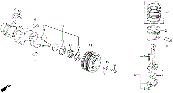 ENGINE/CRANKSHAFT - PISTON for 1988 Honda CIVIC 5-DOOR #1