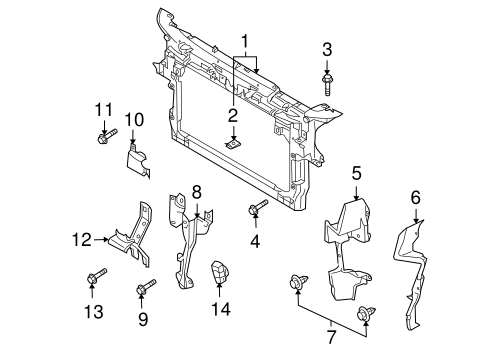 Radiator Support for 2013 Mazda CX-9 #0