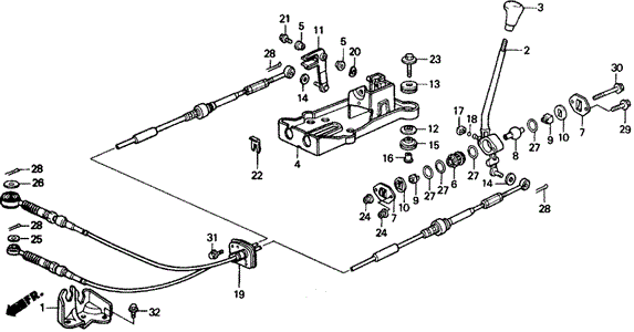 Chassis/Shift Lever (2) 4WD for 1990 Honda CIVIC 5-DOOR #1