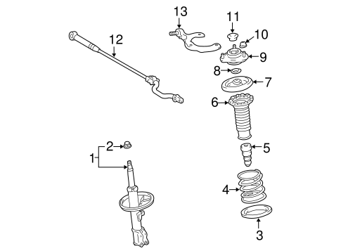 FRONT SUSPENSION/STRUTS & COMPONENTS for 2012 Toyota Corolla #1