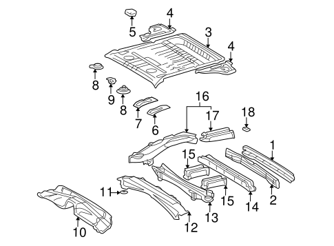Rear Floor & Rails for 2004 Toyota RAV4 #0