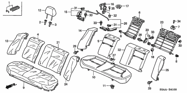 Rear Seat (1) for 2004 Honda Civic #0