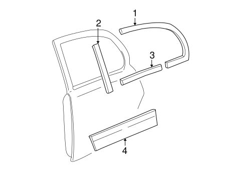 Town Car EXTERIOR TRIM - REAR DOOR