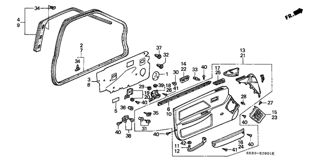 INTERIOR / BUMPER/FRONT DOOR LINING for 1989 Honda CIVIC HATCHBACK #1