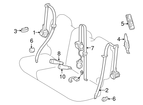 ELECTRICAL/SECOND ROW SEAT BELTS for 2013 Toyota Land Cruiser #1