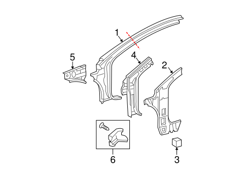 BODY/HINGE PILLAR for 2006 Scion tC #1