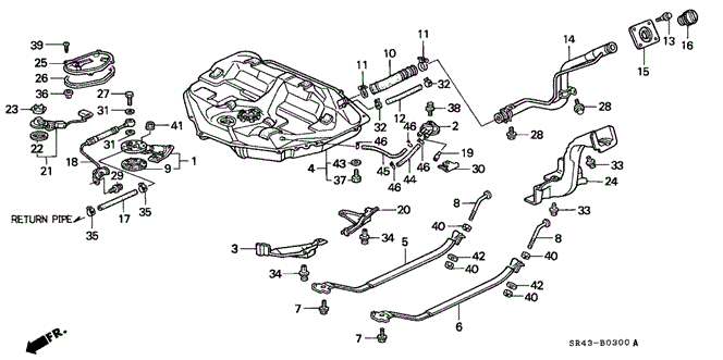 ELECTRICAL / EXHAUST / HEATER / FUEL/FUEL TANK for 1992 Honda CIVIC SEDAN #1