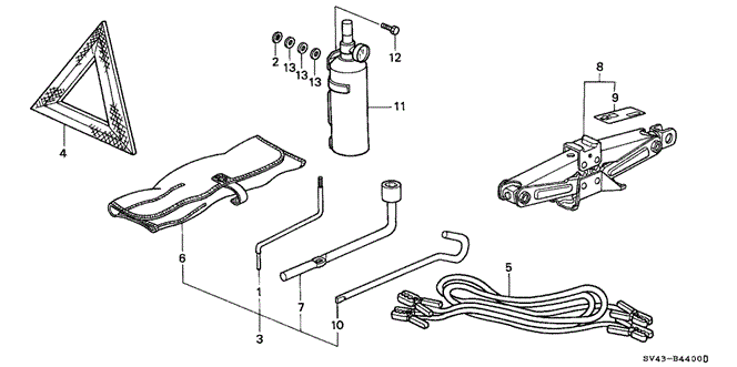 INTERIOR / BUMPER/TOOLS - JACK for 1995 Honda ACCORD SEDAN #1