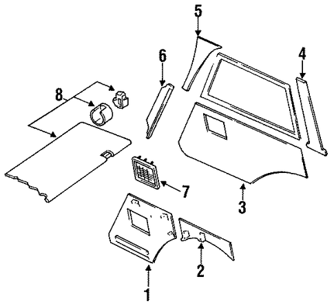 Grand Wagoneer INTERIOR TRIM - QUARTER PANELS
