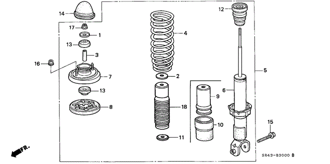 CHASSIS/REAR SHOCK ABSORBER for 1993 Honda CIVIC SEDAN #1