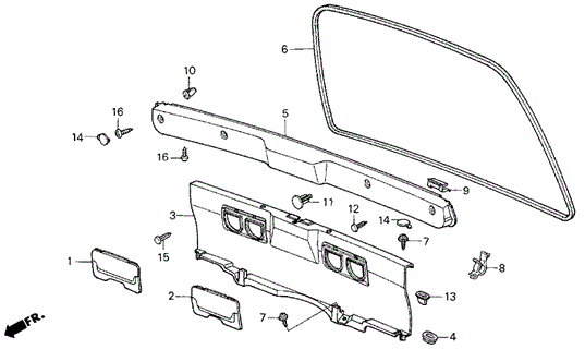 INTERIOR / BUMPER/REAR PANEL LINING 3DR for 1985 Honda CIVIC HATCHBACK #1