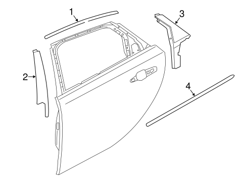 XF EXTERIOR TRIM - REAR DOOR