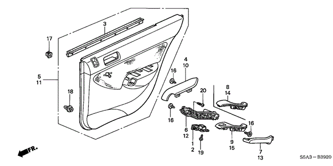 INTERIOR / BUMPER/REAR DOOR LINING for 2001 Honda CIVIC SEDAN #1