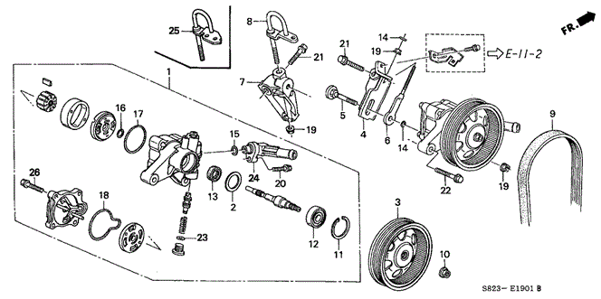 ENGINE/P.S. PUMP - BRACKET (V6) for 1998 Honda ACCORD COUPE #1