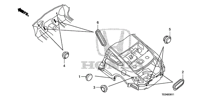 INTERIOR / BUMPER/GROMMET (RR.) for 2010 Honda ACCORD COUPE #1