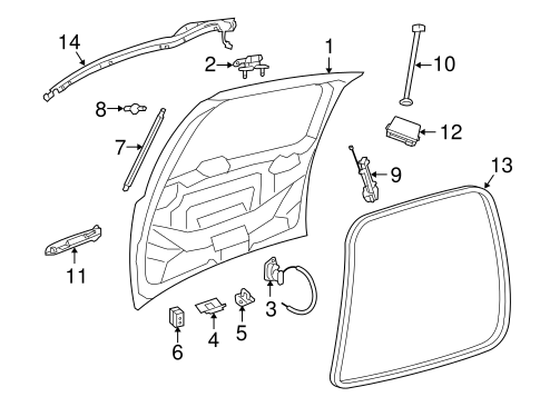 Body/Gate & Hardware for 2017 Dodge Grand Caravan #1