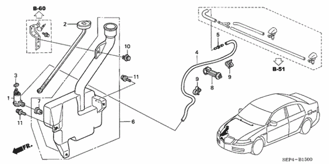 Windshield Washer (1) for 2006 Acura TL #0