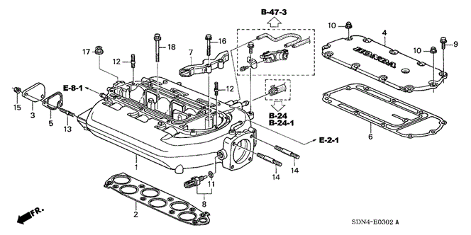 Engine/Intake Manifold (V6) (AT) for 2003 Honda ACCORD COUPE #1