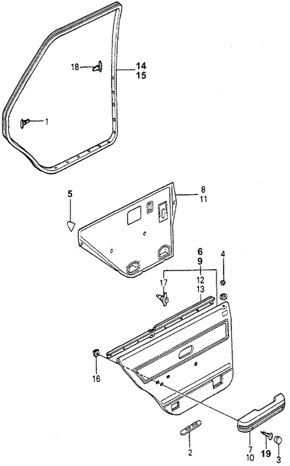 Interior/Bumper/Rear Door Lining for 1981 Honda ACCORD SEDAN #1